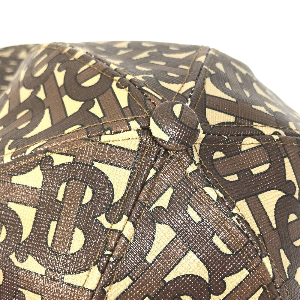 BURBERRY cap 8018971 PVC Brown TB Baseball cap mens M Used Authentic