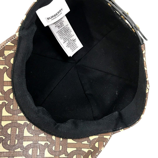 BURBERRY cap 8018971 PVC Brown TB Baseball cap mens M Used Authentic