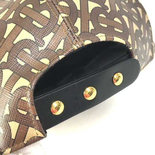 BURBERRY cap 8018971 PVC Brown TB Baseball cap mens M Used Authentic