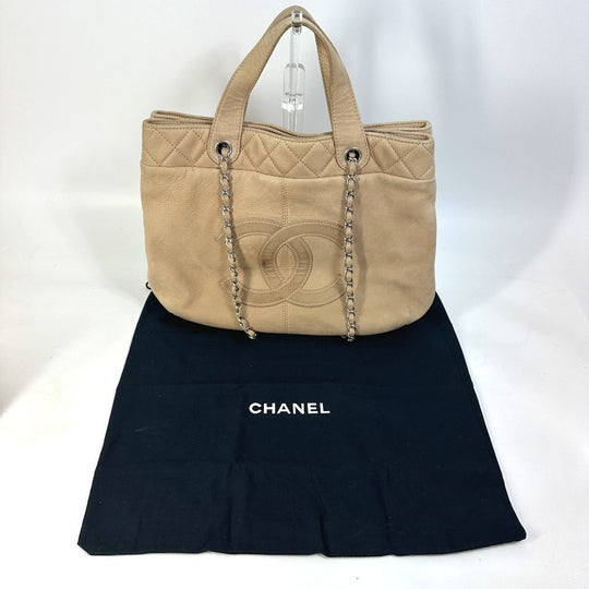CHANEL Shoulder Bag suede beige COCO Mark Women Used Authentic