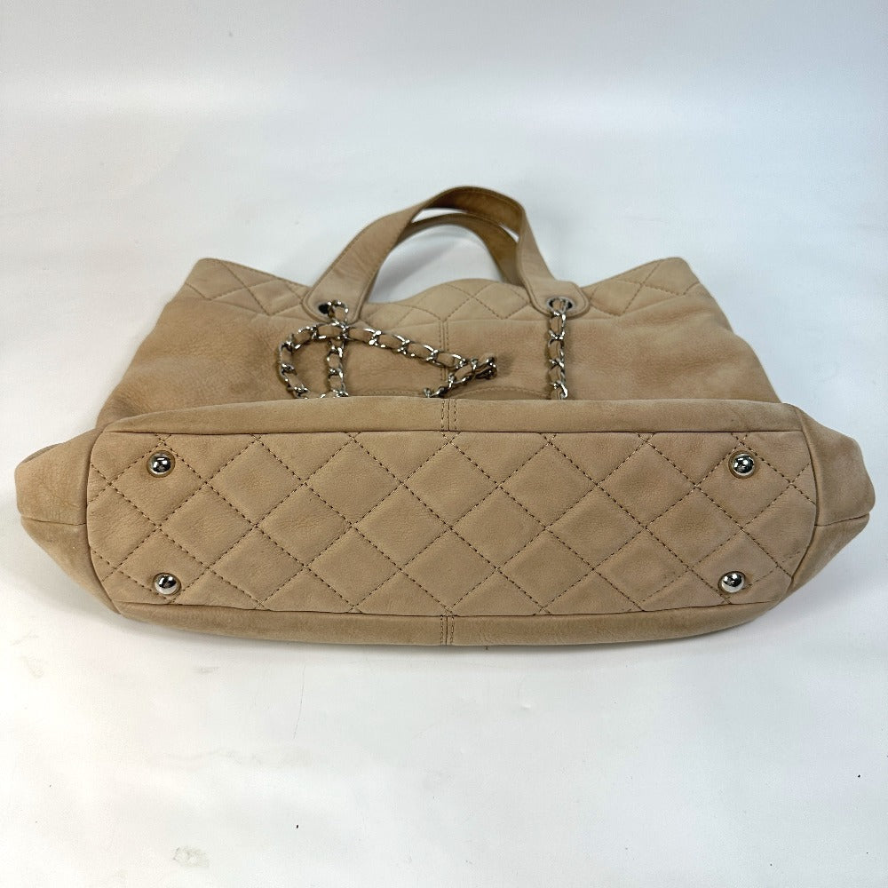 CHANEL Shoulder Bag suede beige COCO Mark Women Used Authentic