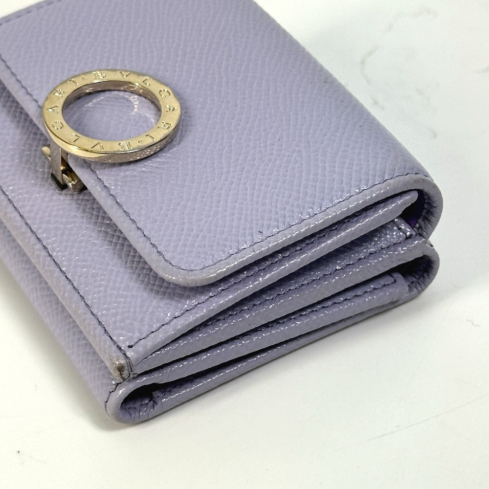 BVLGARI Trifold wallet leather purple Bulgari Bulgari Women Used Authentic