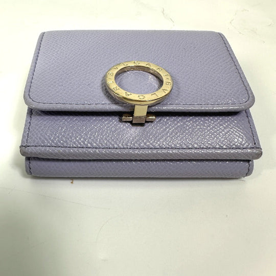 BVLGARI Trifold wallet leather purple Bulgari Bulgari Women Used Authentic