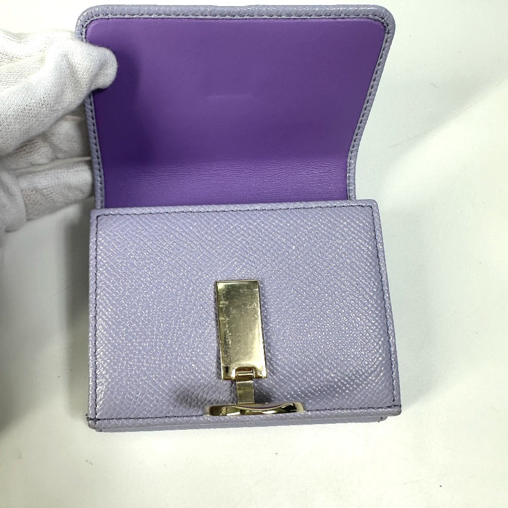 BVLGARI Trifold wallet leather purple Bulgari Bulgari Women Used Authentic
