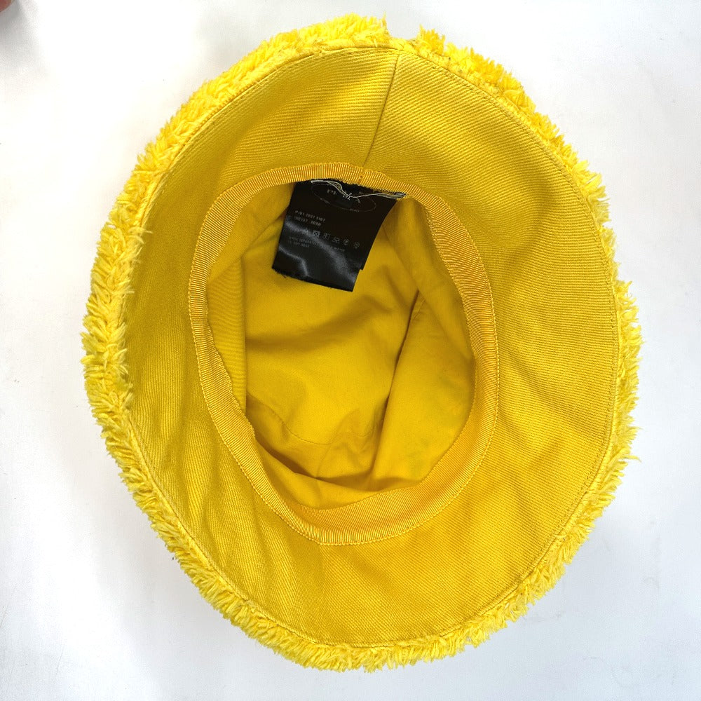 PRADA hat 1HC137 cotton yellow terry cloth logo unisex(Unisex) M/58cm Used Authentic