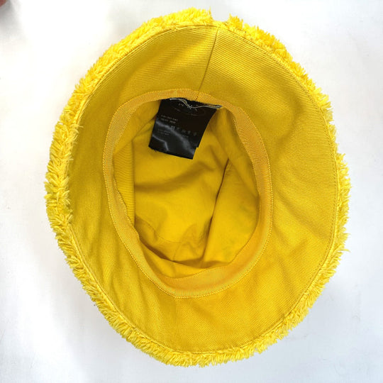PRADA hat 1HC137 cotton yellow terry cloth logo unisex(Unisex) M/58cm Used Authentic
