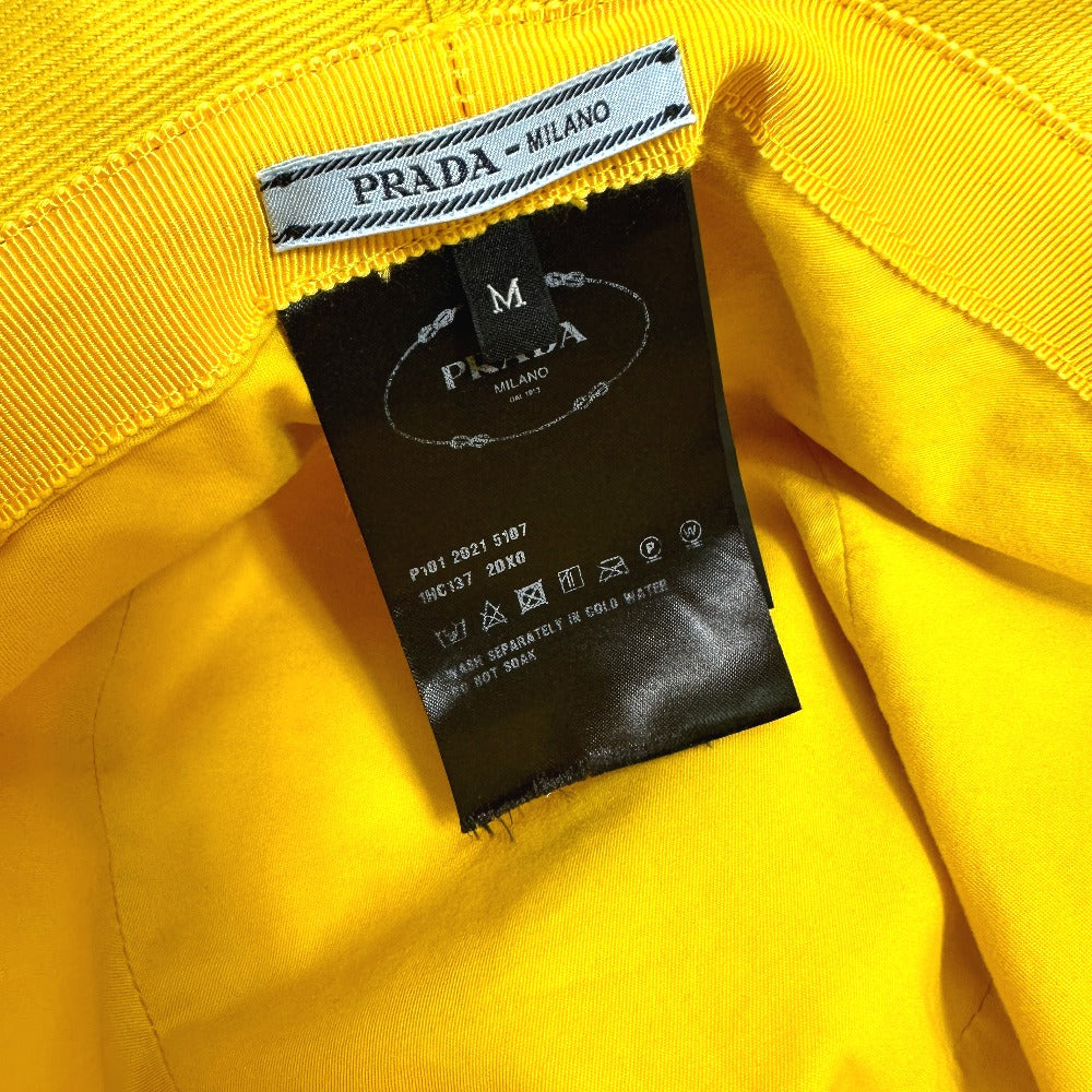 PRADA hat 1HC137 cotton yellow terry cloth logo unisex(Unisex) M/58cm Used Authentic