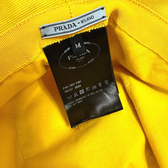 PRADA hat 1HC137 cotton yellow terry cloth logo unisex(Unisex) M/58cm Used Authentic