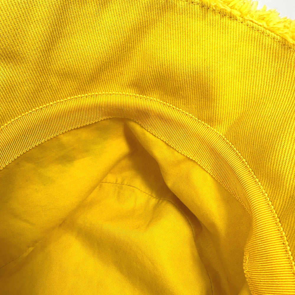 PRADA hat 1HC137 cotton yellow terry cloth logo unisex(Unisex) M/58cm Used Authentic