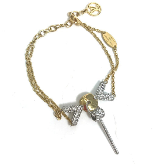 LOUIS VUITTON bracelet M67314 Gold Plated gold Accessories Essential V Swarovski 2 rows