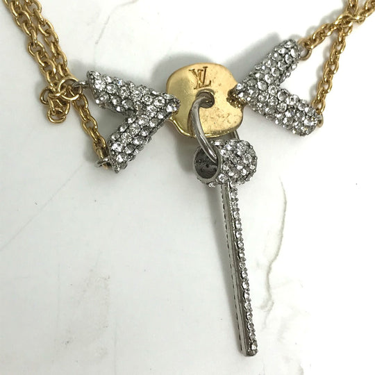 LOUIS VUITTON bracelet M67314 Gold Plated gold Accessories Essential V Swarovski 2 rows