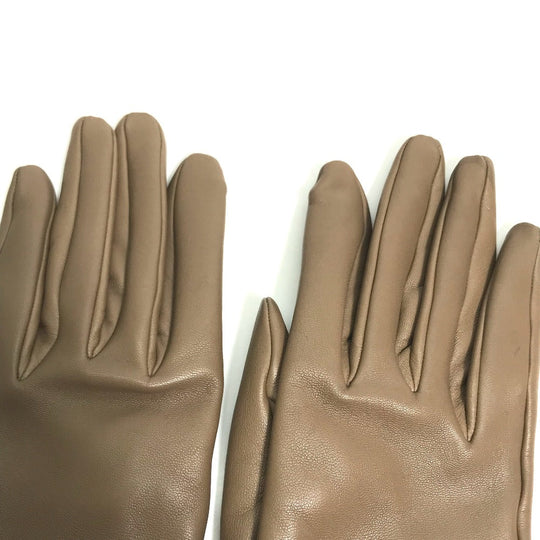 HERMES gloves Lamb leather Gray type heart Dream love Women 6.5 Used Authentic