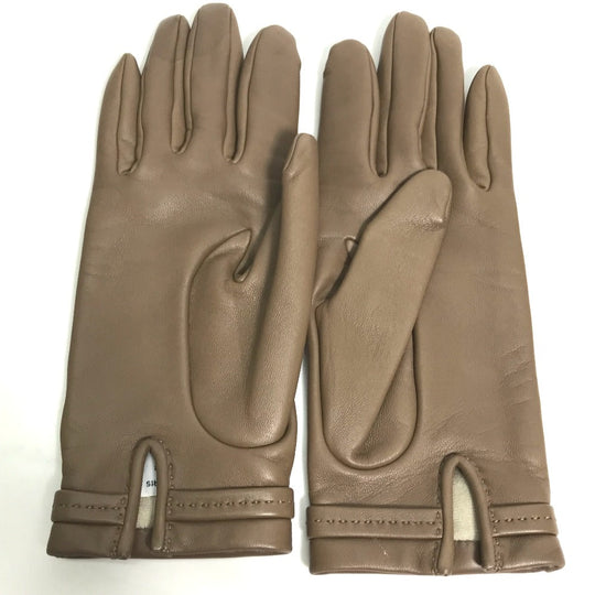 HERMES gloves Lamb leather Gray type heart Dream love Women 6.5 Used Authentic