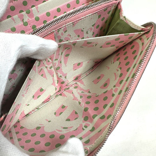 HERMES Long Wallet Purse Epsom pink Azap long silk in Women Used Authentic