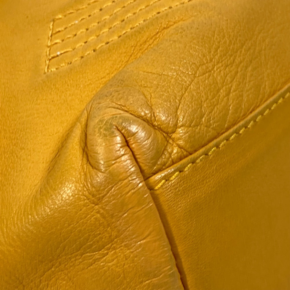 CHANEL Shoulder Bag lambskin Yellow type CC COCO Mark purse Women Used Authentic