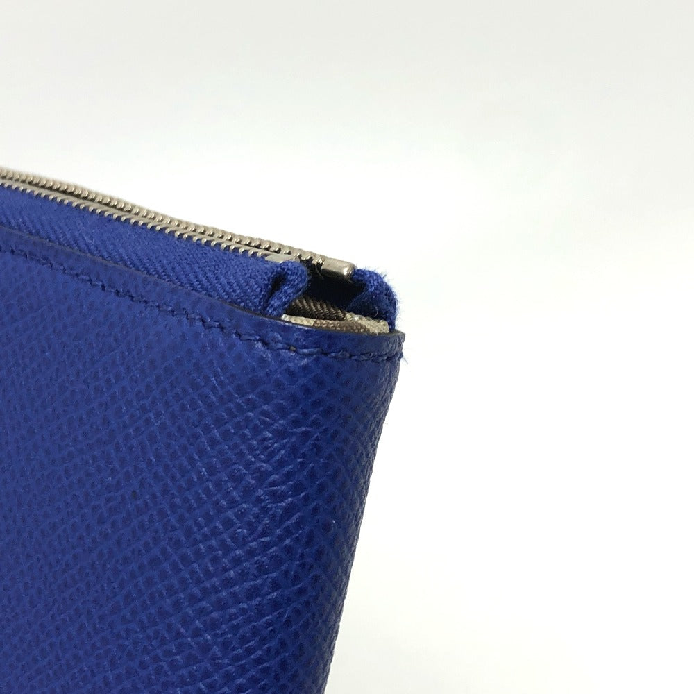 HERMES Long Wallet Purse Epsom Blue type Azap long silk in Women Used Authentic