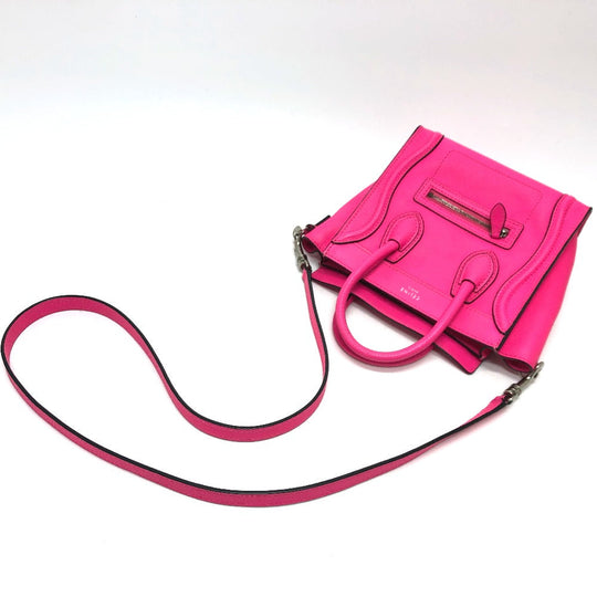 CELINE Handbag 18924 leather pink Luggage mini shopper Women Used Authentic