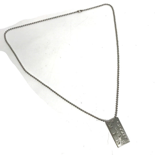 CHANEL Necklace metal Silver CC COCO Mark plate Women Used Authentic