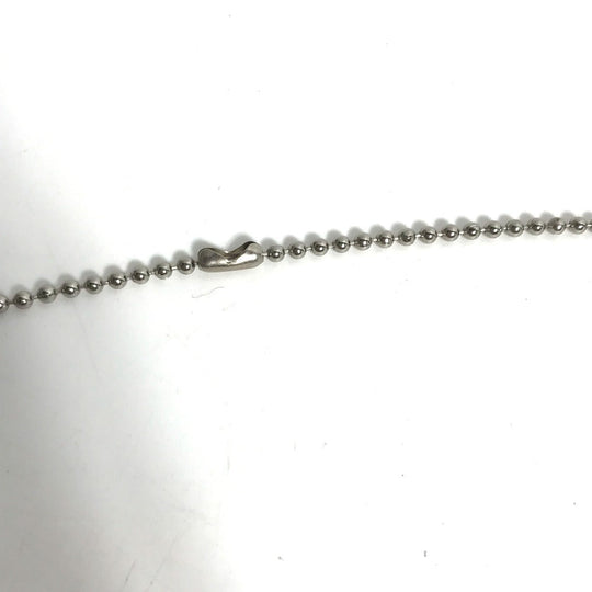 CHANEL Necklace metal Silver CC COCO Mark plate Women Used Authentic