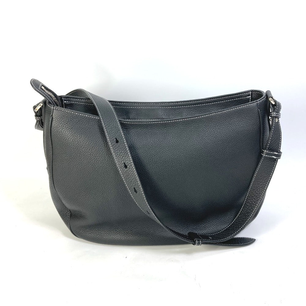 Dior Shoulder Bag 1ADHO023UL leather black Oblique saddle soft bag Women Used Authentic