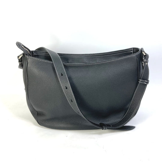Dior Shoulder Bag 1ADHO023UL leather black Oblique saddle soft bag Women Used Authentic