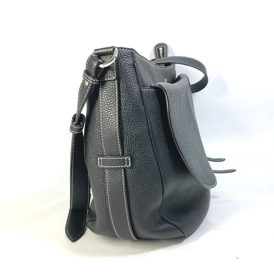 Dior Shoulder Bag 1ADHO023UL leather black Oblique saddle soft bag Women Used Authentic