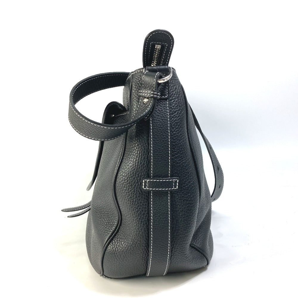 Dior Shoulder Bag 1ADHO023UL leather black Oblique saddle soft bag Women Used Authentic