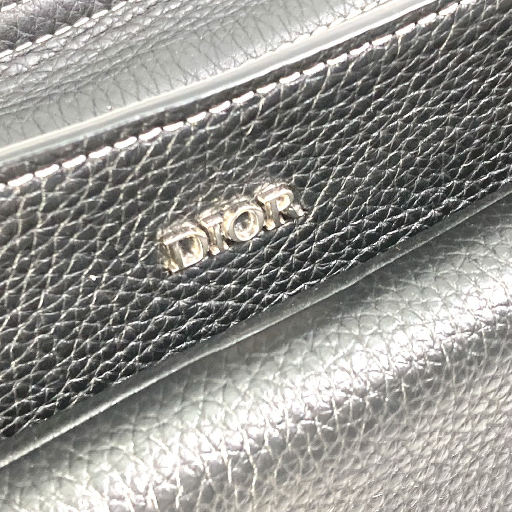 Dior Shoulder Bag 1ADHO023UL leather black Oblique saddle soft bag Women Used Authentic