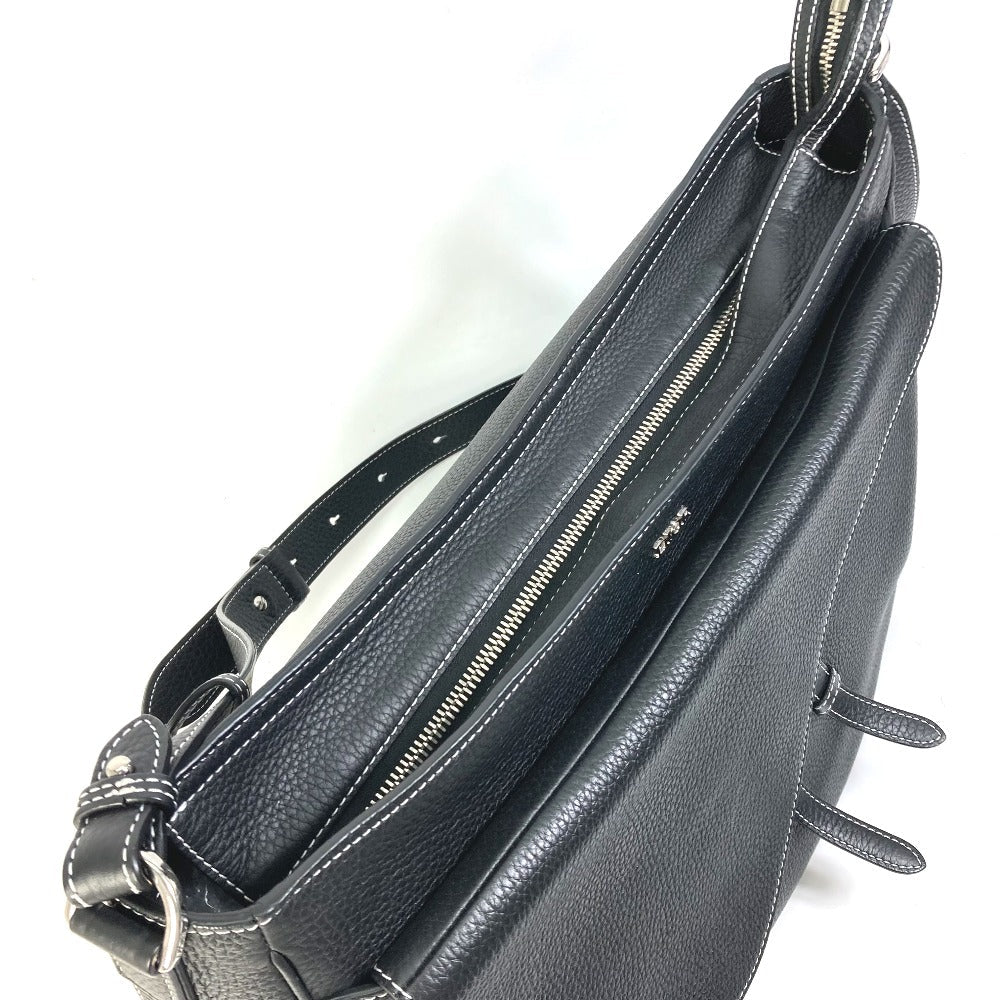 Dior Shoulder Bag 1ADHO023UL leather black Oblique saddle soft bag Women Used Authentic