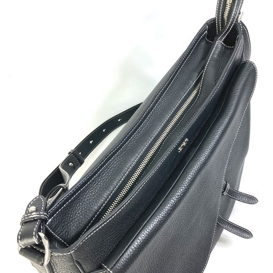 Dior Shoulder Bag 1ADHO023UL leather black Oblique saddle soft bag Women Used Authentic