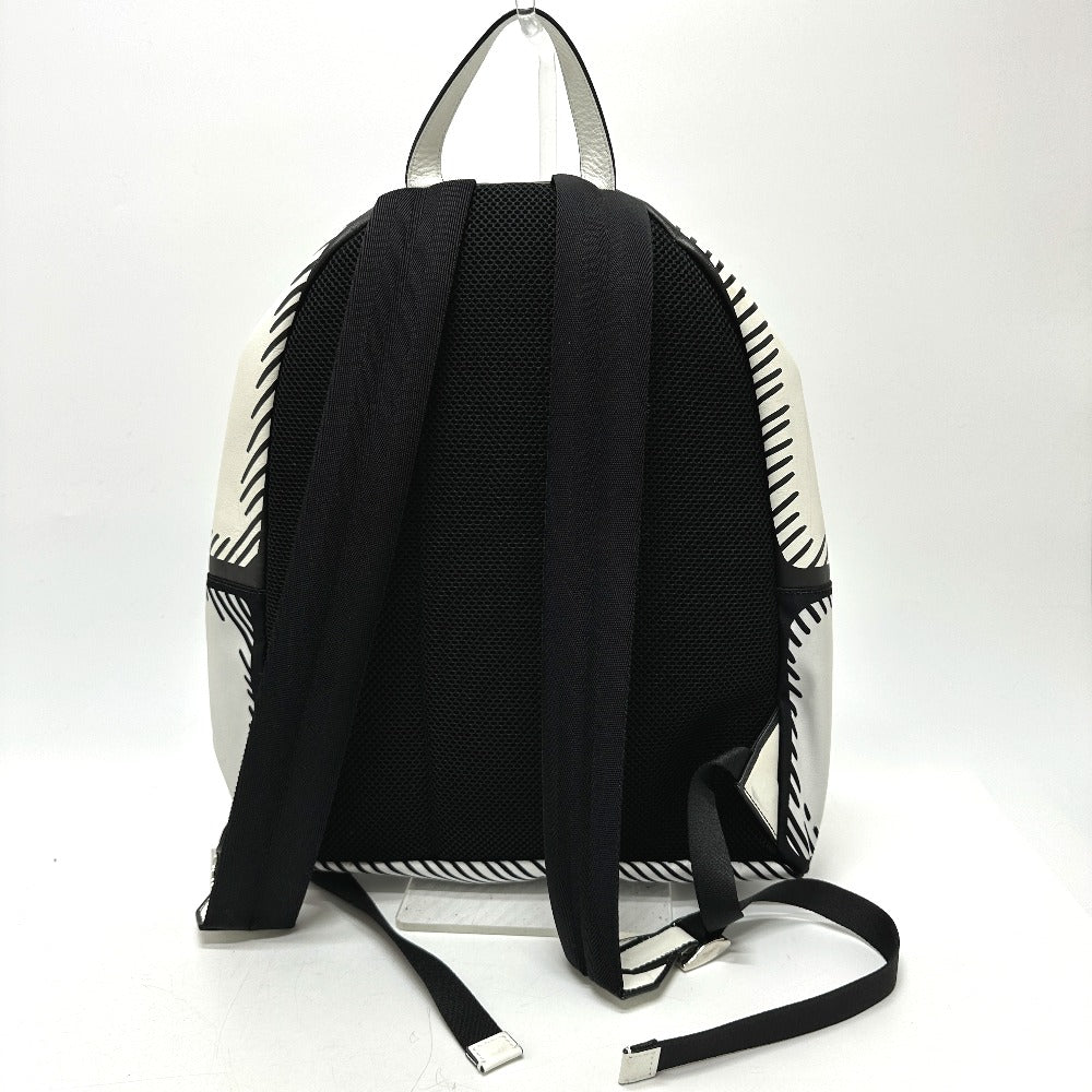 FENDI Backpack 7VZ042 Canvas / leather white Joshua Vides California Sky Backpack mens Used Authentic