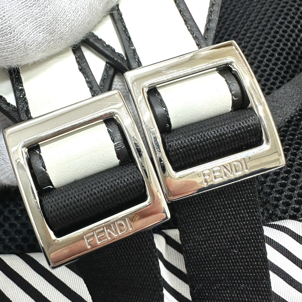 FENDI Backpack 7VZ042 Canvas / leather white Joshua Vides California Sky Backpack mens Used Authentic