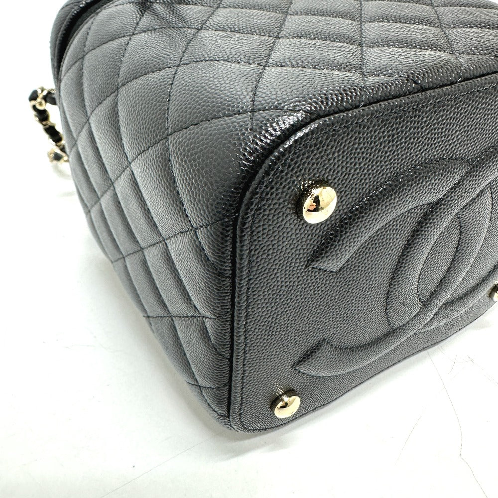 CHANEL Vanity bag AS2362 Caviar skin black COCO Mark CC Matrasse quilting Women Used Authentic