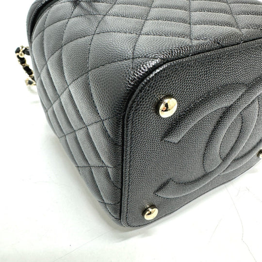CHANEL Vanity bag AS2362 Caviar skin black COCO Mark CC Matrasse quilting Women Used Authentic