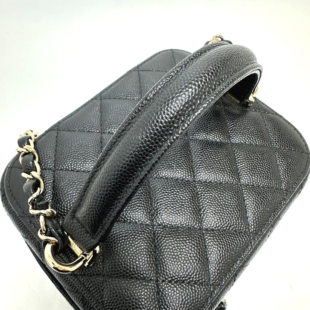 CHANEL Vanity bag AS2362 Caviar skin black COCO Mark CC Matrasse quilting Women Used Authentic