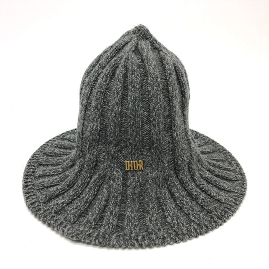 Dior hat wool gray logo Tulip Women Used Authentic