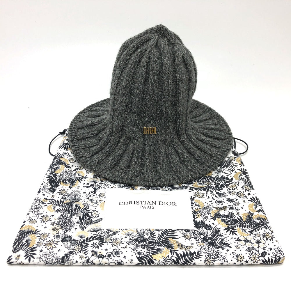 Dior hat wool gray logo Tulip Women Used Authentic