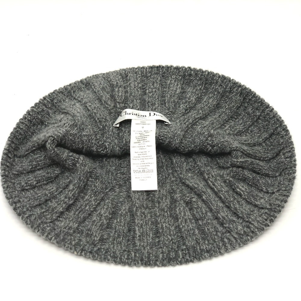 Dior hat wool gray logo Tulip Women Used Authentic