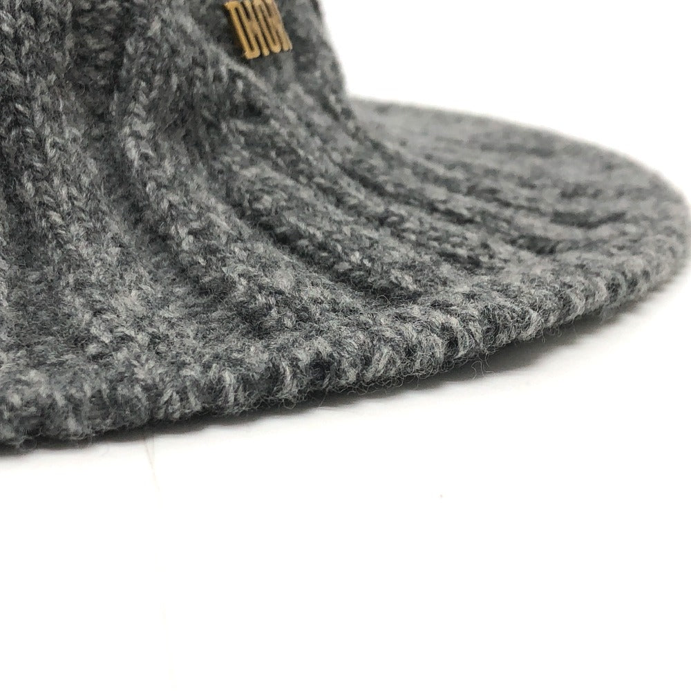 Dior hat wool gray logo Tulip Women Used Authentic