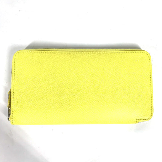 HERMES Long Wallet Purse Epsom yellow Long wallet Azap long silk in Women Used Authentic
