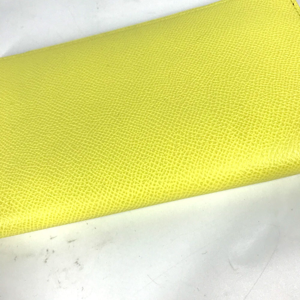 HERMES Long Wallet Purse Epsom yellow Long wallet Azap long silk in Women Used Authentic