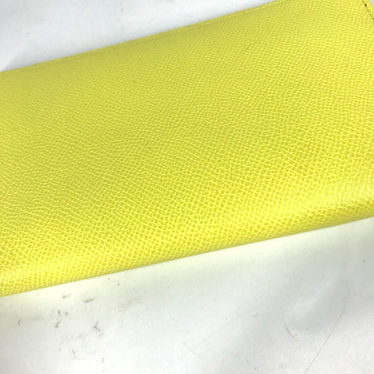 HERMES Long Wallet Purse Epsom yellow Long wallet Azap long silk in Women Used Authentic