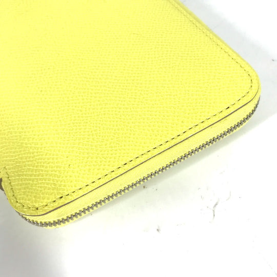 HERMES Long Wallet Purse Epsom yellow Long wallet Azap long silk in Women Used Authentic