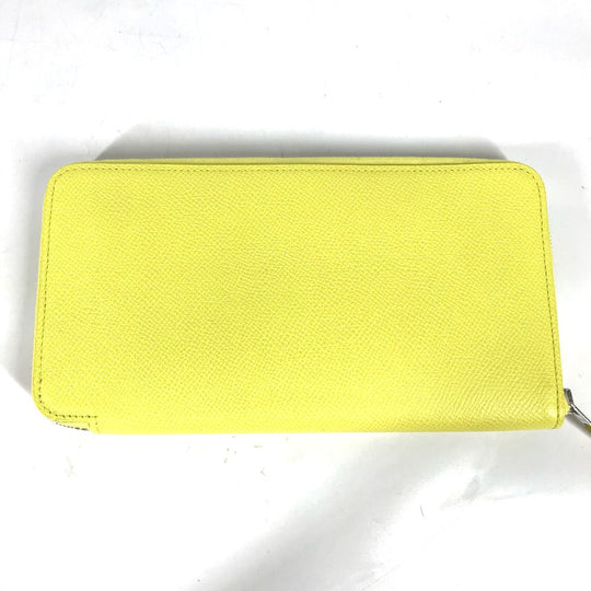 HERMES Long Wallet Purse Epsom yellow Long wallet Azap long silk in Women Used Authentic