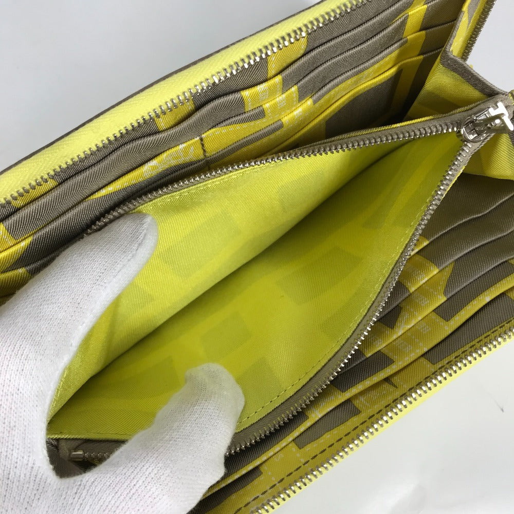 HERMES Long Wallet Purse Epsom yellow Long wallet Azap long silk in Women Used Authentic