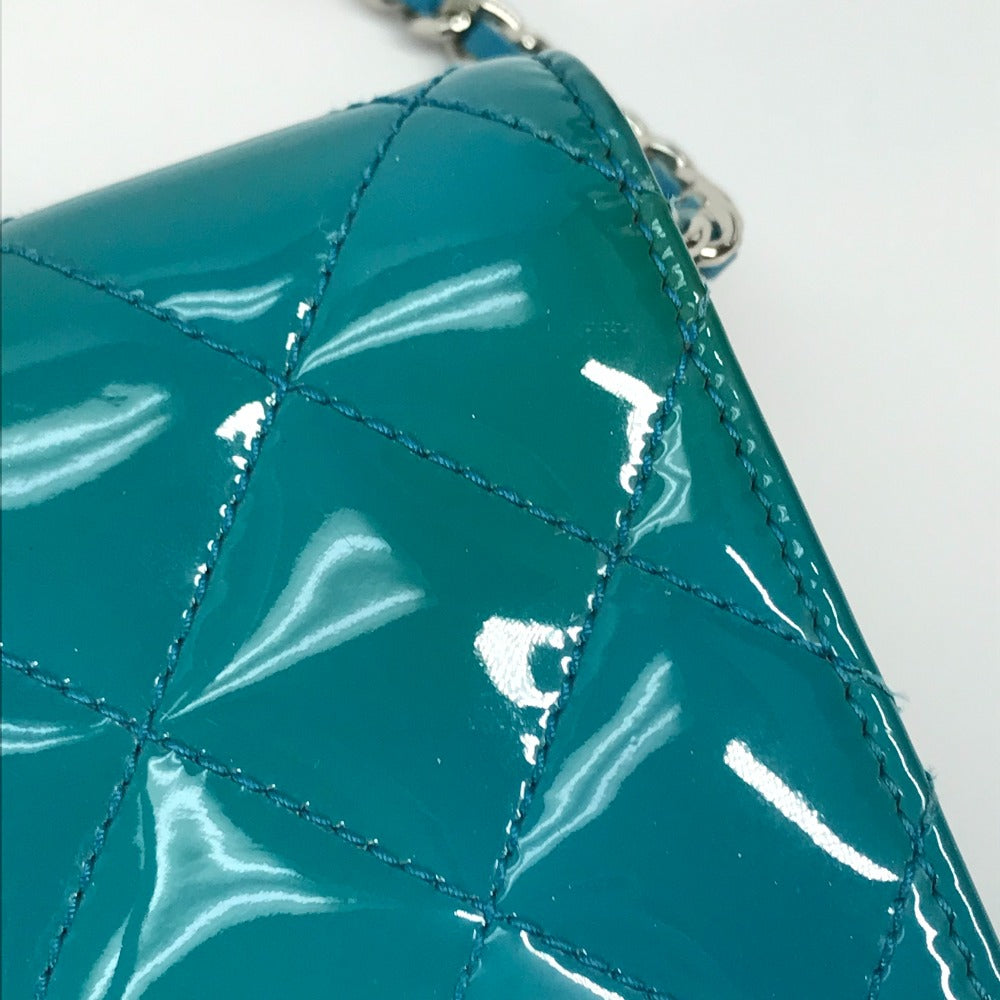 CHANEL Shoulder Bag enamel Blue type 2.55 Hardware Matrasse quilting Women Used Authentic