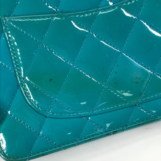 CHANEL Shoulder Bag enamel Blue type 2.55 Hardware Matrasse quilting Women Used Authentic