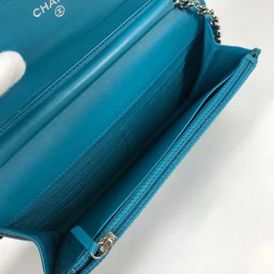 CHANEL Shoulder Bag enamel Blue type 2.55 Hardware Matrasse quilting Women Used Authentic