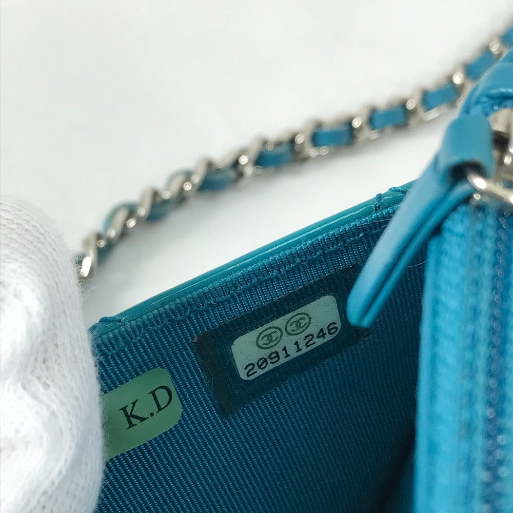CHANEL Shoulder Bag enamel Blue type 2.55 Hardware Matrasse quilting Women Used Authentic