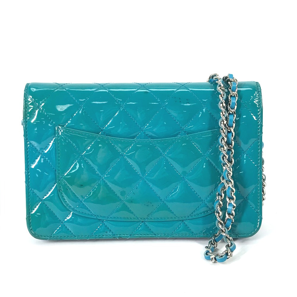 CHANEL Shoulder Bag enamel Blue type 2.55 Hardware Matrasse quilting Women Used Authentic